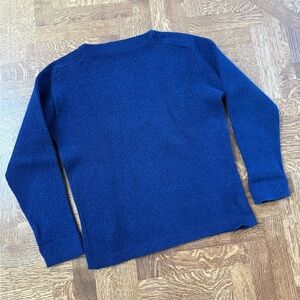 NANTUCKET LOOMS Classic Slub Knit Boatneck Sweater Preppy Retro Coastal Navy M